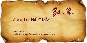 Zsemle Máté névjegykártya